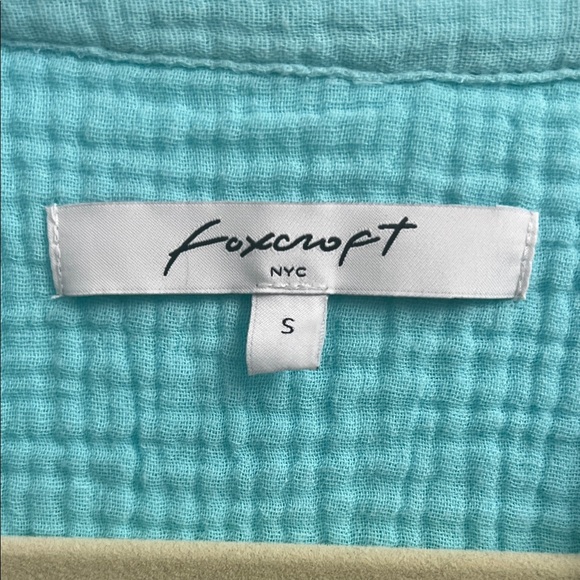 Foxcroft Turquoise Button-Down Women's Shirt - Picture 2 of 4
